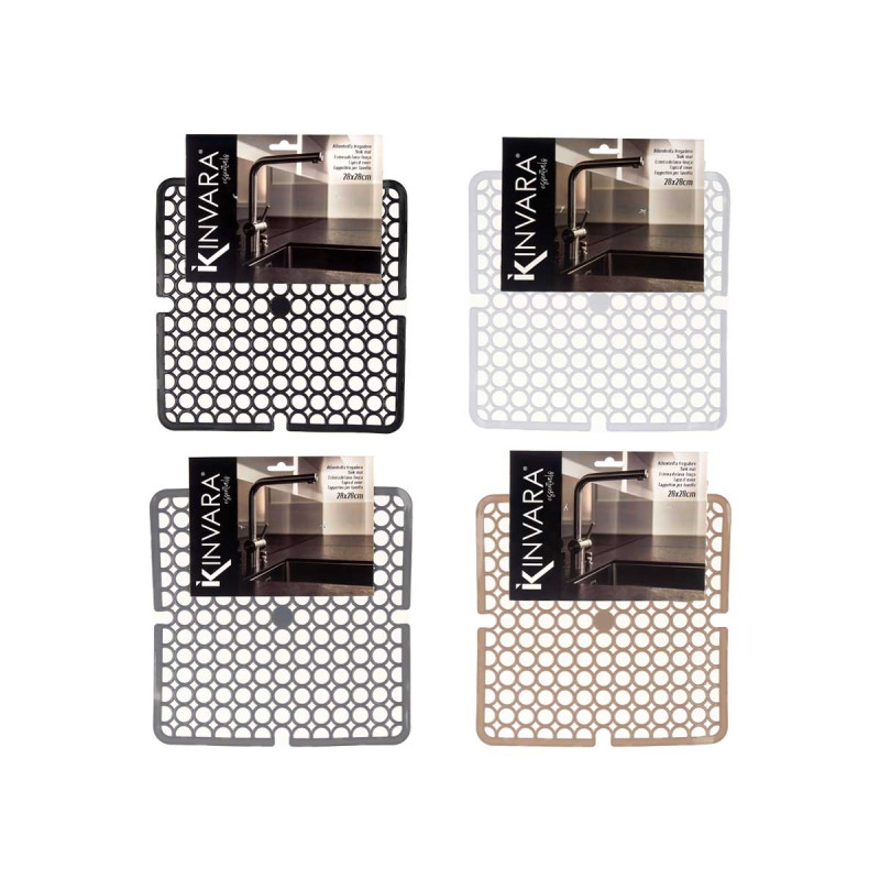 SQUARED SINK MAT 28X31 CM  ASSORT 4