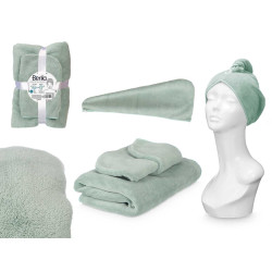 SET DE SERVIETTES À CAPUCHE MENTHE