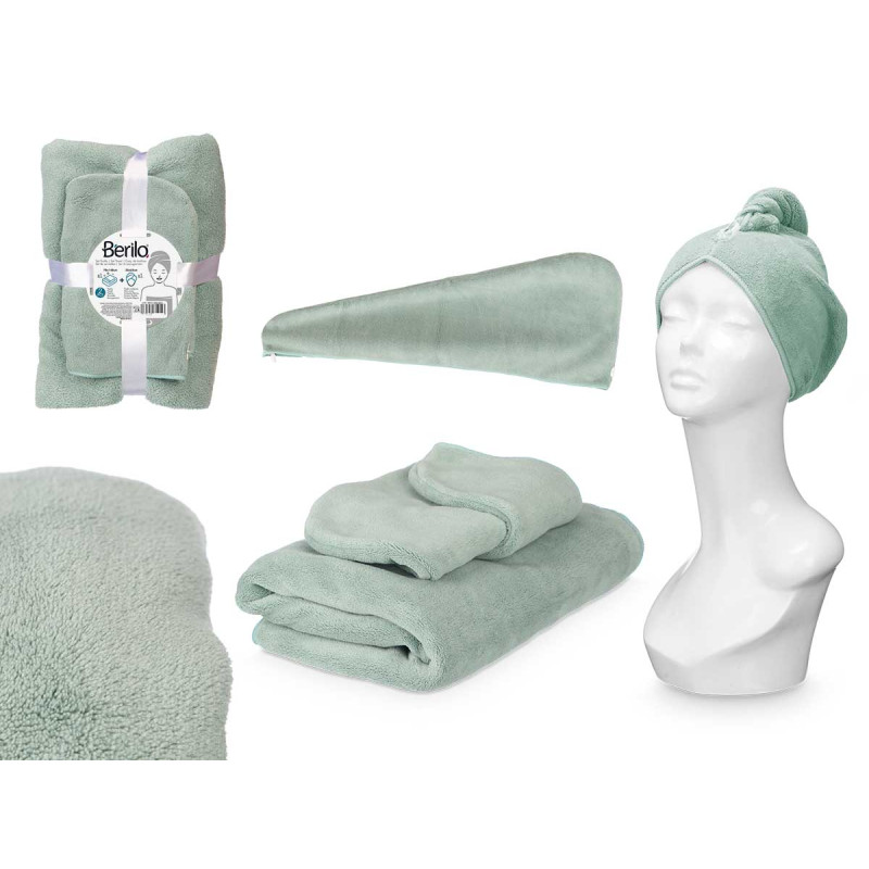 CONJ TOALHA CAPUZ VERDE MENTA