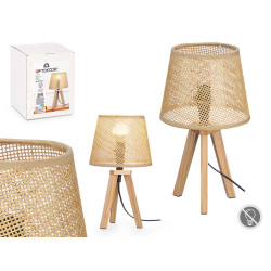 LAMPE DE TABLE ABAT-JOUR NATUREL CONIQUE 32 CM 