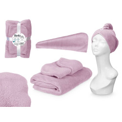 SET DE SERVIETTES À CAPUCHE LILAS CLAIR