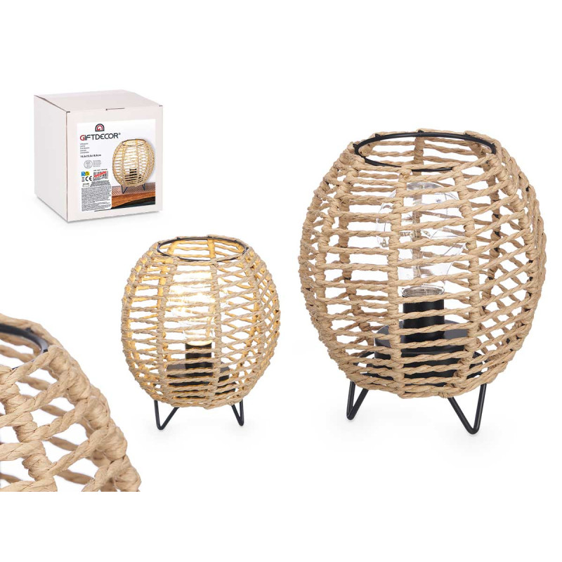LAMPE DE TABLE RONDE CORDE