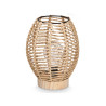 LAMPE DE TABLE OVALE CORDE BASE EN BOIS   