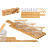 SET 3 CIOTOLE VETRO CON CUCCHIAIO E VASSOIO BAMBU'