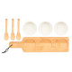 SET 3 BOL CÉRAMIQUE BLANC CUILLERE PLATEAU BAMBOU