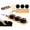 SET3 CIOTOLE CERAMICA NERO CUCCHIAIO VASSOIO BAMBU