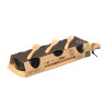 SET 3 BLACK CERAMIC BOWL SPOON AND BAMBOO TRAY