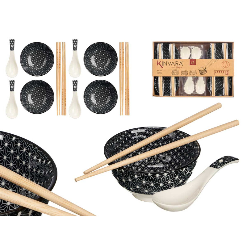 SET 12 PEZZI SUSHI NERO