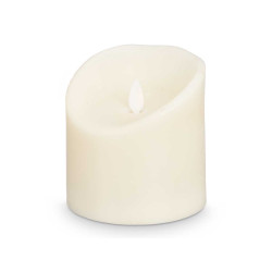 BOUGIE LED CRÈME LARGE BASSE 10CM