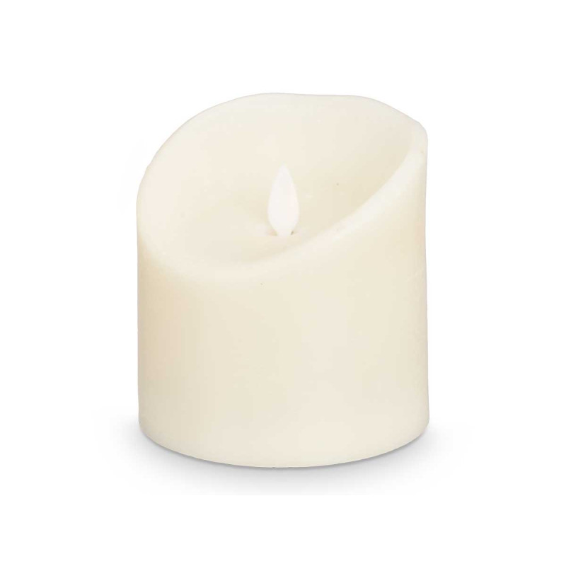 BOUGIE LED CRÈME LARGE BASSE 10CM