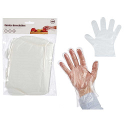 SET 100 GANTS PLAST JETABLES TRANSP