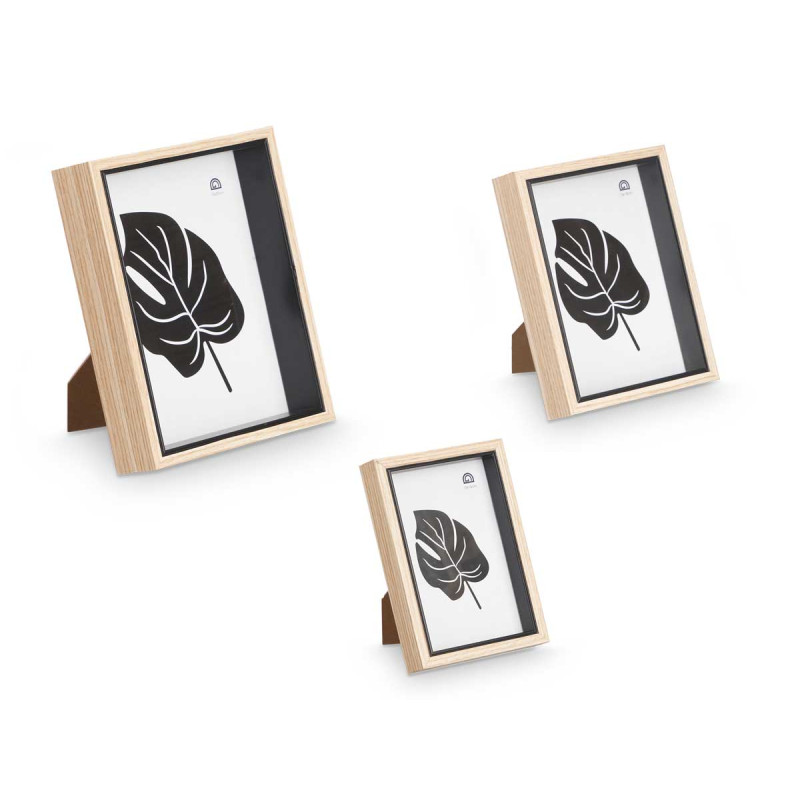 SET 3 BLACK PHOTO FRAMES 3 SIZES