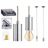LAMPE SUSPENDU ACIER ARGENTE 