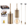 LAMPE SUSPENDU ACIER DORE