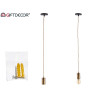LAMPE SUSPENDU ACIER DORE