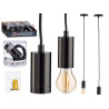 LAMPE SUSPENDU ACIER NOIR