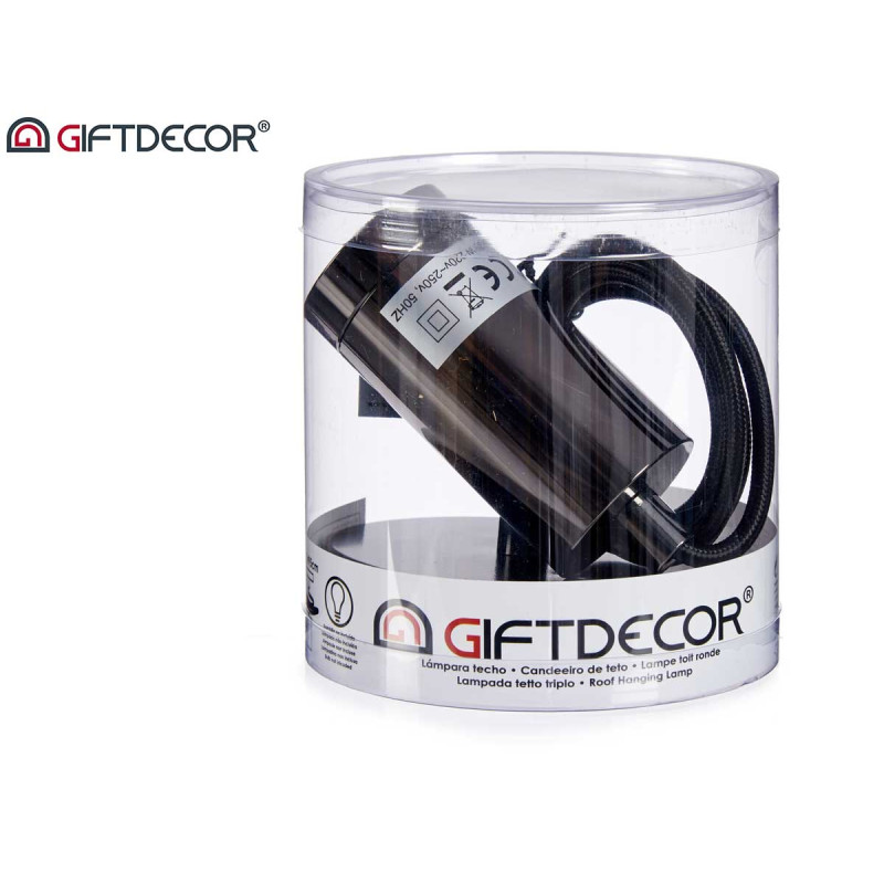LAMPE SUSPENDU ACIER NOIR