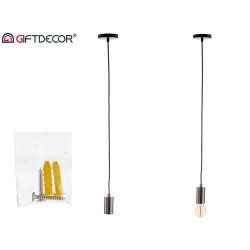 LAMPE SUSPENDU ACIER NOIR