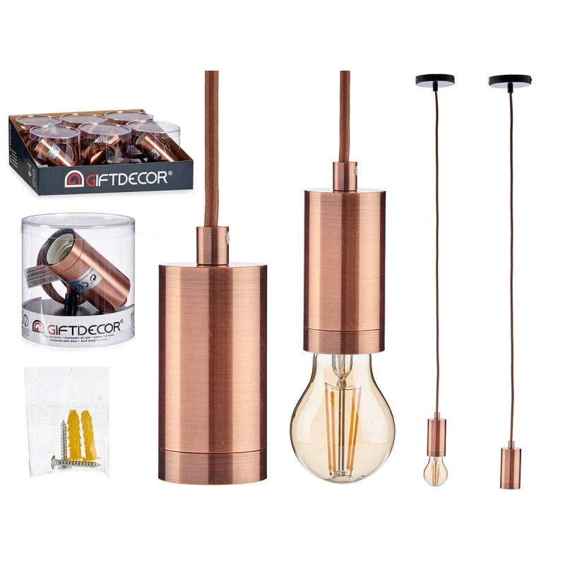 LAMPE SUSPENDU ACIER BRONZE