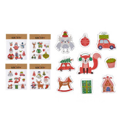 SET 9PZS PEGATINAS GEL NAVIDAD
