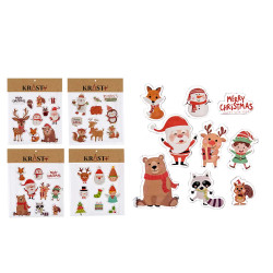 SET 9PZS PEGATINAS GEL NAVIDAD OSO