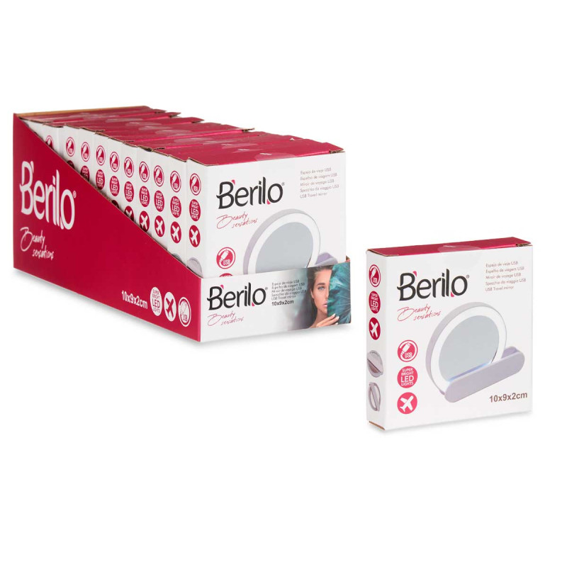 ESPEJO VIAJE ABS CON LED Y CONECTOR USB