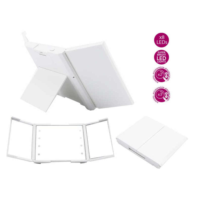 1X/2X/3X ABS POCKET MIRROR WITH LED 