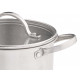 SET 3 CASSEROLE EN ACIER COUVERCLES EN VERRE