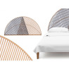 RATTAN HEADBOARD TRIANGLE NATURAL BLACK 160CM