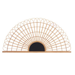 TÊTE DE LIT ROTIN ÉVENTAIL NATUREL NOIR 160CM