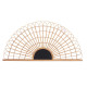 RATTAN HEADBOARD FAN NATURAL BLACK 160CM