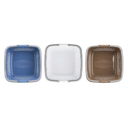 PLASTIC SQUARED BASKET W/HANDLES W/DISPL