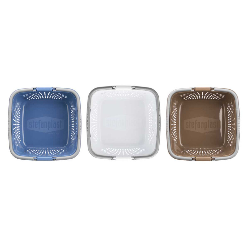 PLASTIC SQUARED BASKET W/HANDLES W/DISPL