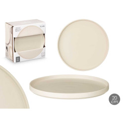 PRATO SOBREMESA 20 CM LISO BEGE