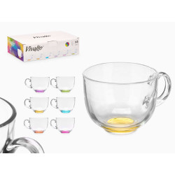 CANECA VIDRO JUMBO BASE COR SORT 470ML