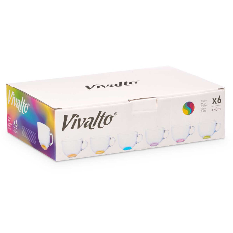 CANECA VIDRO JUMBO BASE COR SORT 470ML