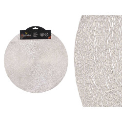 ROUNDED TABLE MAT SILVER STRIPED