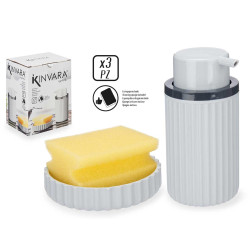 CONJ COZINHA DOSEADOR COM ESPONJA CINZENTO
