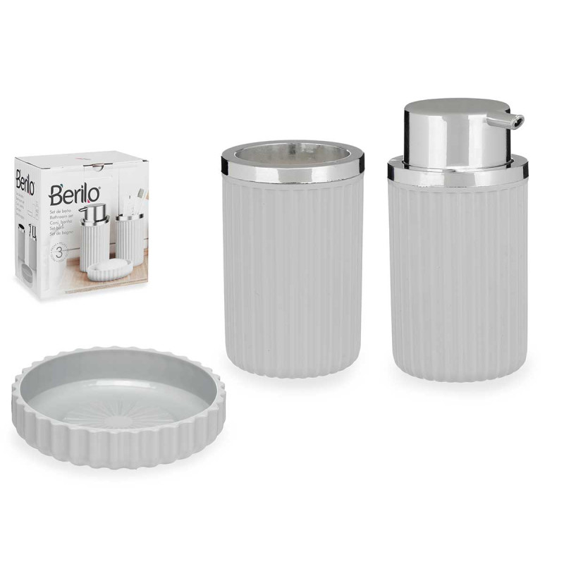 SET DA BAGNO 3 PEZZI GRIGIO