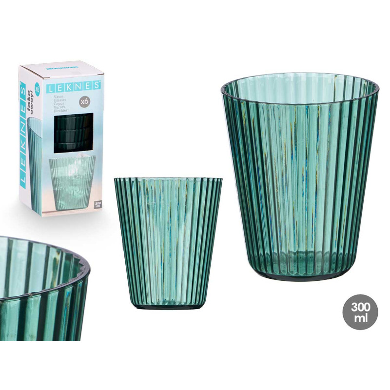 VASO RAYAS VERDE 300 ML