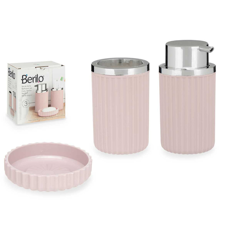 SET BAÑO 3 PZS ROSA