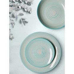 SERVIÇO DE MESA 18 PEÇAS ESPIRAL AZUL