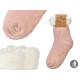 CHAUSSETTE SHERPA ADULTE ROSE CLAIR