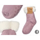 CHAUSSETTE SHERPA ADULTE LILAS CLAIR