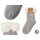 CHAUSSETTE SHERPA ADULTE GRIS CLAIR