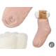 CHAUSSETTE SHERPA ENFANTS ROSE CLAIR