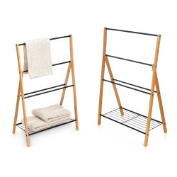 PORTE-SERVIETTE POUR CHAMBRE BAMBOU NOIR