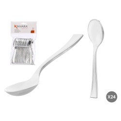 SET 24 FORCHETTA DOLCE PLASTICA ARGENTATA 