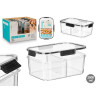 MED BLACK AIRTIGHT DIVIDED LUNCHBOX 2L