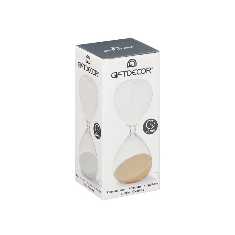 SAND TIMER 20CM ASSOR3 NEUTRAL COLORS 30 MIN APROX